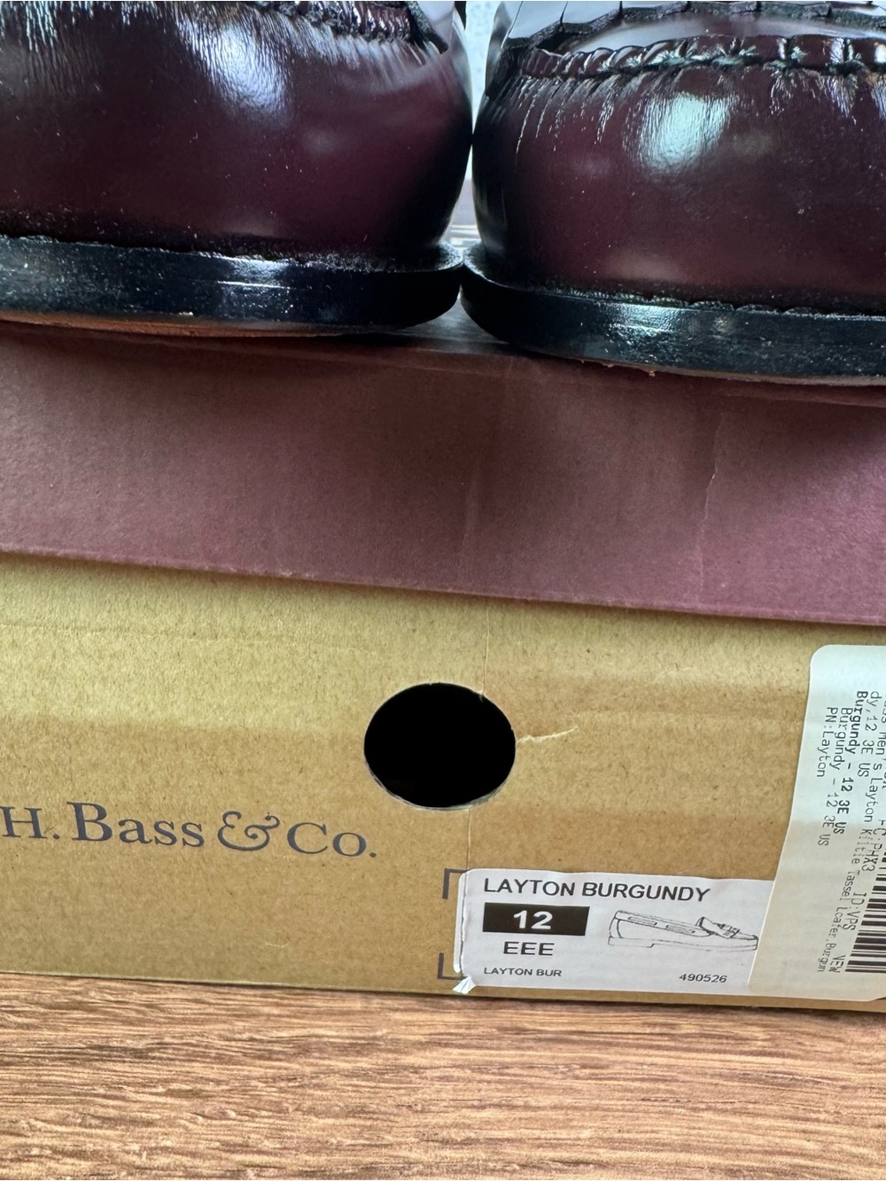 G.H. Bass Layton Burgundy Kiltie Tassel Loafer 12 3E New In Box-never worn. - Picture 10 of 11